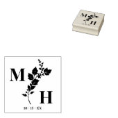 Luxurious Botanical Embellishment Wedding Initials Rubberstempel (Gestempeld)