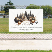 Luxurious Cityscape New Year’s Greeting Spandoek (Insitu)