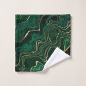 LUXURIOUS EMERALD GREEN MARBLE GOLD BAD HANDDOEK (Wasdoekje)