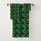 LUXURIOUS EMERALD PALM TOWEL SET BAD HANDDOEK (Insitu)