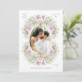 Luxurious Garden Floral Save the Date (Debout devant)