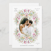 Luxurious Garden Floral Save the Date (Devant / Derrière)
