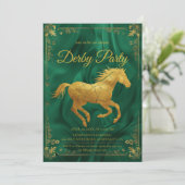Luxurious Golden Horse Derby Party Invitation with (Debout devant)