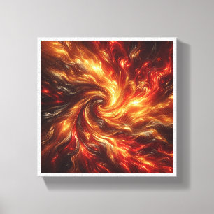Luxurious Gouden Vuurnevel - Abstract Gesmolten Go Canvas Afdruk