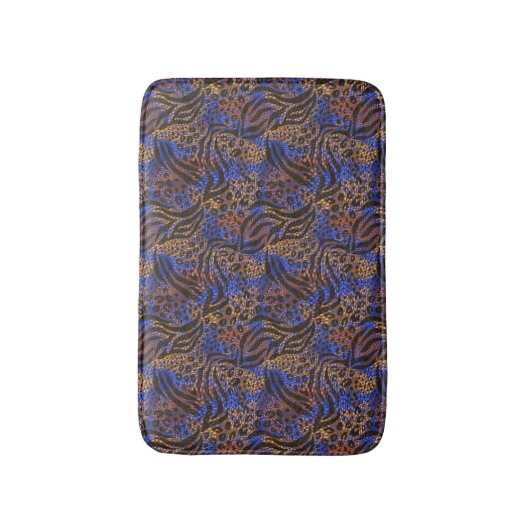 Luxurious Leopard and Zebra Print Pattern Badmat (Voorkant Verticaal)