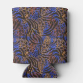 Luxurious Leopard and Zebra Print Pattern Blikjeskoeler (Achterkant)