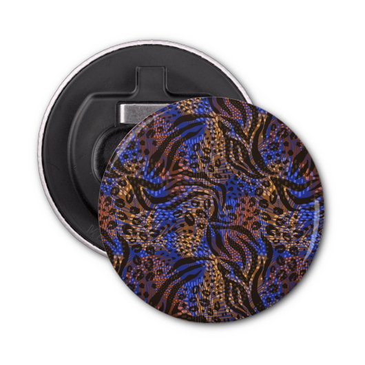 Luxurious Leopard and Zebra Print Pattern Button Flesopener (Voorkant)