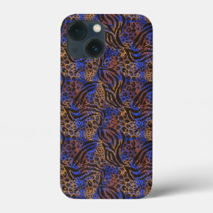Luxurious Leopard and Zebra Print Pattern iPhone 13 Mini Hoesje