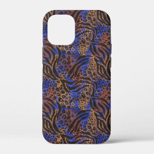 Luxurious Leopard and Zebra Print Pattern iPhone 12 Mini Hoesje