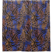 Luxurious Leopard and Zebra Print Pattern Douchegordijn (Voorkant)