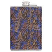 Luxurious Leopard and Zebra Print Pattern Heupfles (Achterkant)