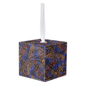 Luxurious Leopard and Zebra Print Pattern Kubus Ornament (Achter hoekig)