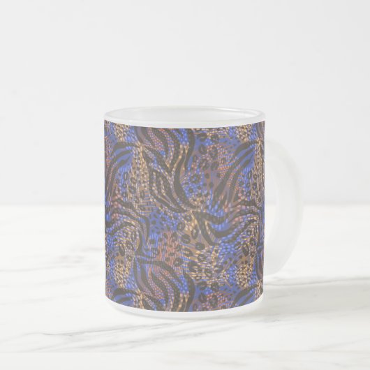 Luxurious Leopard and Zebra Print Pattern Matglas Koffiemok (Voorkant rechts)