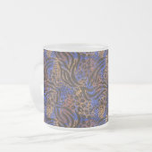 Luxurious Leopard and Zebra Print Pattern Matglas Koffiemok (Voorkant links)