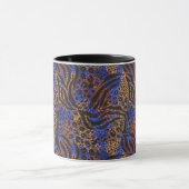 Luxurious Leopard and Zebra Print Pattern Mok (Midden)