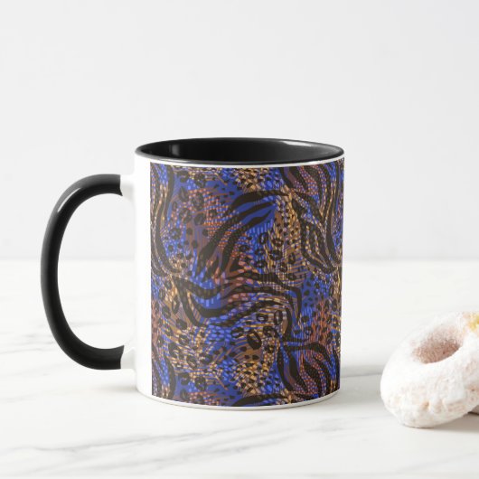 Luxurious Leopard and Zebra Print Pattern Mok (Met donut)