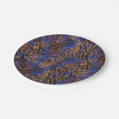Luxurious Leopard and Zebra Print Pattern Papieren Bordje (Gekanteld)