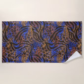 Luxurious Leopard and Zebra Print Pattern Strandlaken (Voorkant)