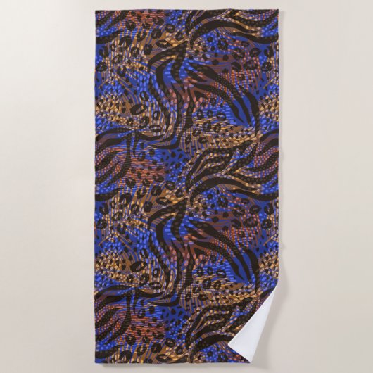 Luxurious Leopard and Zebra Print Pattern Strandlaken (Voorkant)