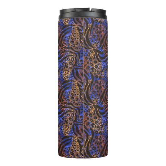 Luxurious Leopard and Zebra Print Pattern Thermosbeker (Achterkant)