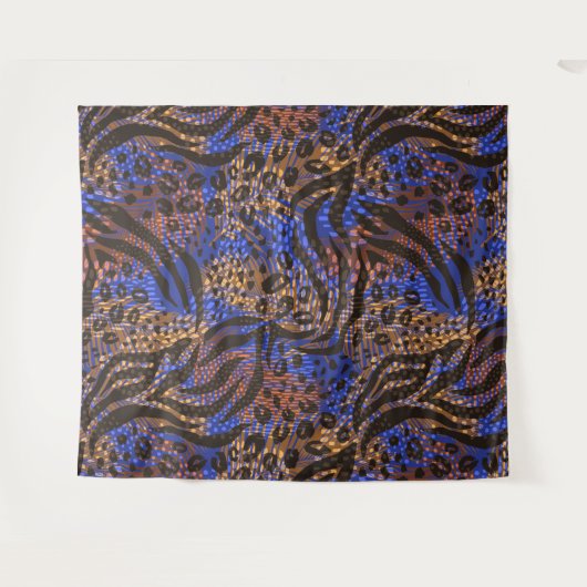 Luxurious Leopard and Zebra Print Pattern Wandkleed (Voorkant (horizontaal))