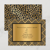 LUXURIOUS LEOPARD PATTERNED RSVP 2 KAARTJE (Voorkant / Achterkant)