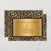 LUXURIOUS LEOPARD PATTERNED RSVP ANNOUCTION KAART (Voorkant / Achterkant)
