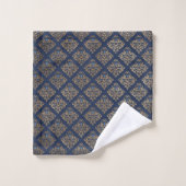 LUXURIOUS NAVY GOLD HAMPTON TOWEL SET BAD HANDDOEK (Wasdoekje)