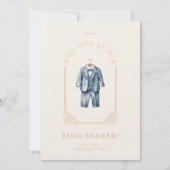 Luxurious Ring Bearer Blue Dress Ornamental Dome (Voorkant)