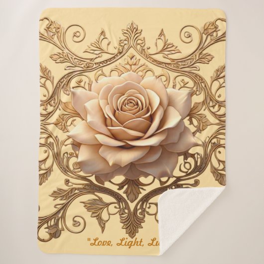 "Luxurious Rose Sparkle" Sherpa Deken (Voorkant)