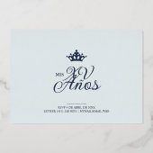 Luxurious Silver Oval Frame Charming Quinceañera Folie Uitnodiging (Achterkant)