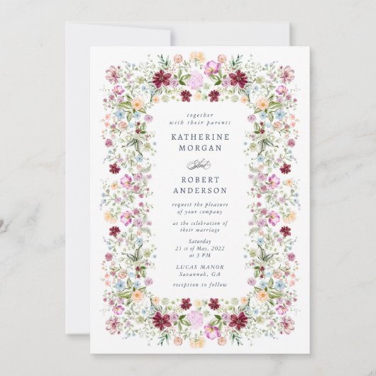 Luxurious Spring Garden Wedding Invitation (Devant)