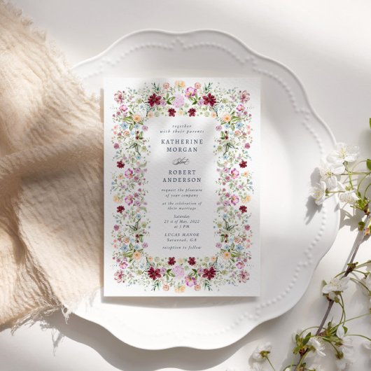 Luxurious Spring Garden Wedding Invitation