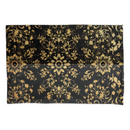 Luxurious style Pillow case black yellow pattern  Kussensloop