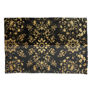 Luxurious style Pillow case black yellow pattern  Kussensloop