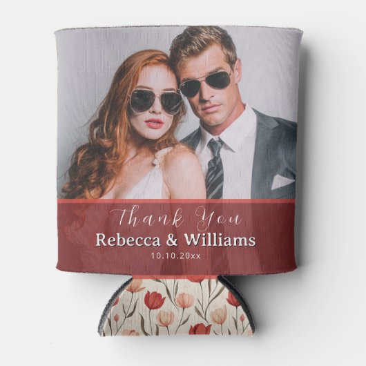 Luxurious Tulip Greenery Wedding Can Cooler (Voorkant)