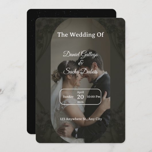 Luxurious Wedding Invitation  (Devant / Derrière)