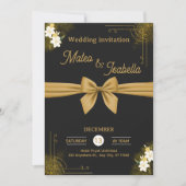 Luxurious wedding invitation in gold (Devant)