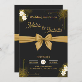 Luxurious wedding invitation in gold kaart