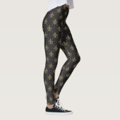 Luxurische Gold Fleur de Lis-Leggings Leggings (Rechts)