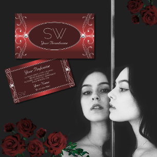 Luxurische Rooddiamant-Initialen Visitekaartje