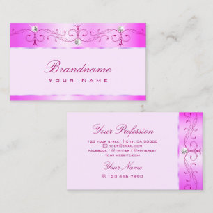 Luxurische roze Ornamenten Mousserende diamanten Visitekaartje