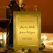 Luxurous Gold Rhombus Carving Pattern Weddenschap Kaart