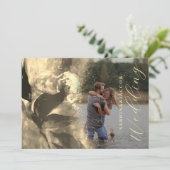 Luxurous Whimisical Roos Abstract Photo Wedding Kaart (Staand voorkant)