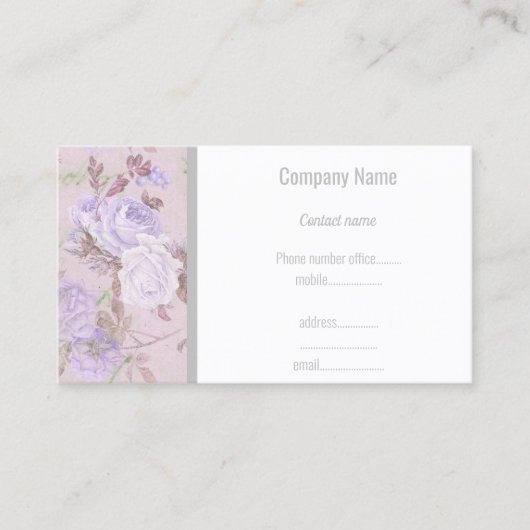 LUXURPLE PURPLE LILAC CARTE DE VISITE FLORAL ARGEN (Devant)