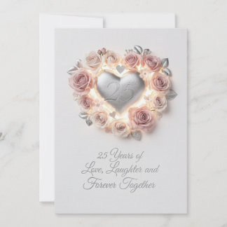 Luxury 25th Wedding Anniversary Card – Romantic  Feestdagenkaart
