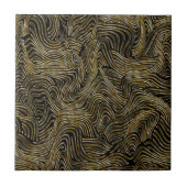 Luxury Abstract Gold Wave Line Pattern Tegeltje (Voorkant)