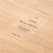 Luxury Acrylic Wedding Invitation | Clear, Custom (Poser)