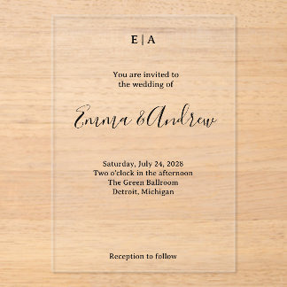Luxury Acrylic Wedding Invitation | Clear, Custom Acryl Uitnodigingen