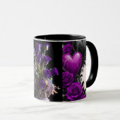 Luxury Amethyst Heart and Purple Roses Coffee Mug (Devant droit)